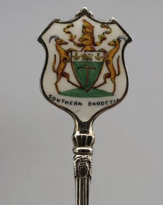 Silver Enamel Southern Rhodesia Teaspoon Set (6) - Cecil John Rhodes